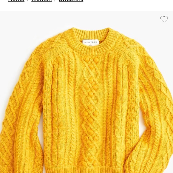 DEMYLEE X JCREW Like New Mohair Wool balloon sleeve cable knit sweater XS ! - Picture 1 of 5